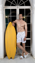 Noroke Sustainable fabric | Poly elastane Coconut Patterned Men Board Shorts | Grocsy