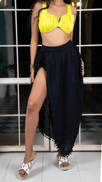 Noroke Cotton Crepe Pom Pom Beach Wear Skirt | Grocsy