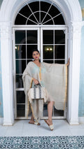 Noroke Linen Grey Gold Beachwear Cover Up | Grocsy
