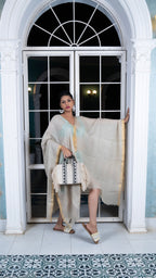 Noroke Linen Grey Gold Beachwear Cover Up | Grocsy
