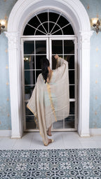 Noroke Linen Grey Gold Beachwear Cover Up | Grocsy
