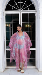 Noroke Silk Pink Pop Silk Beachwear Cover Up | Grocsy