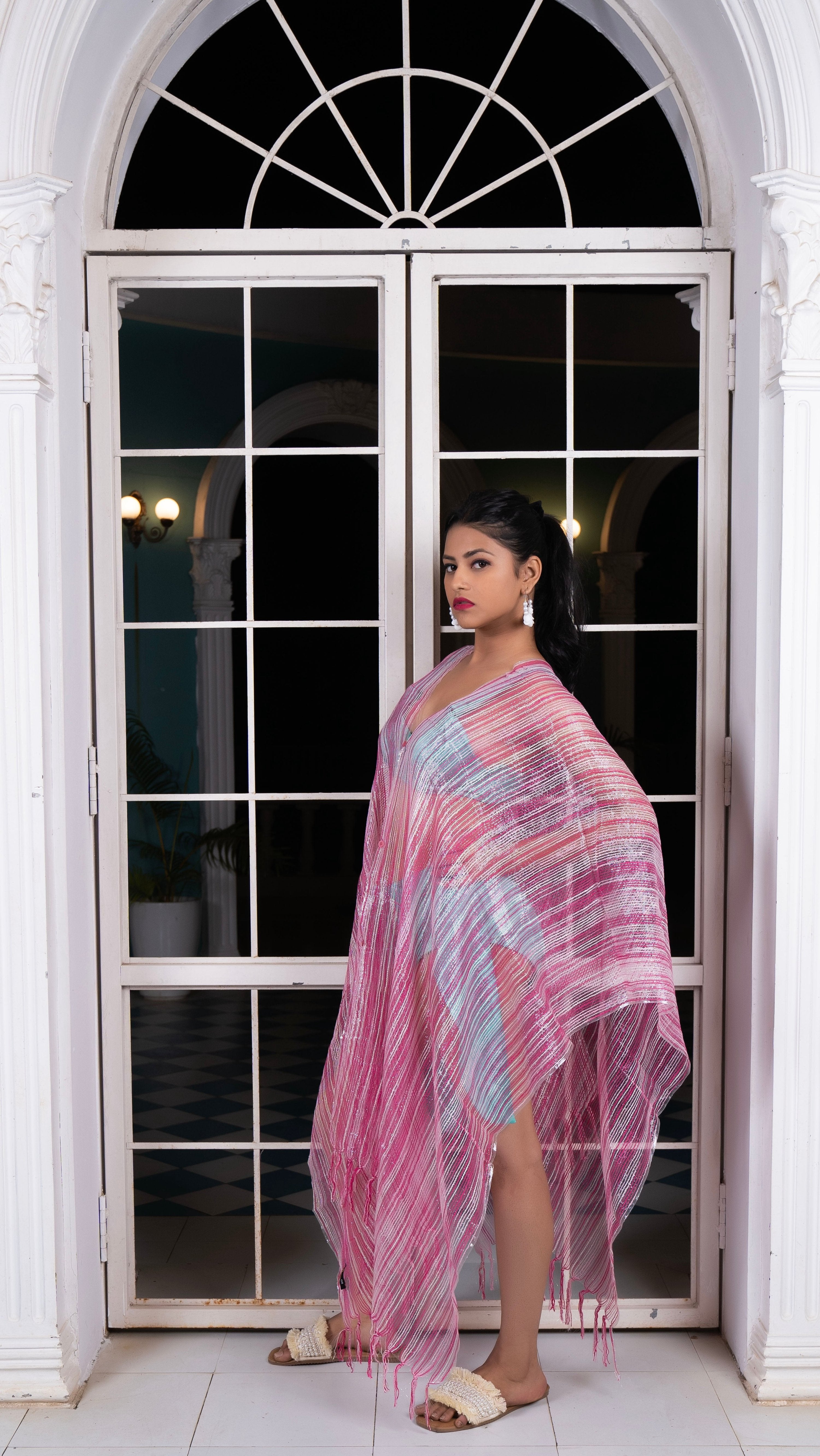 Noroke Silk Pink Pop Silk Beachwear Cover Up | Grocsy