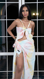 Noroke Toop Modal Orange Sarong With Top | Grocsy