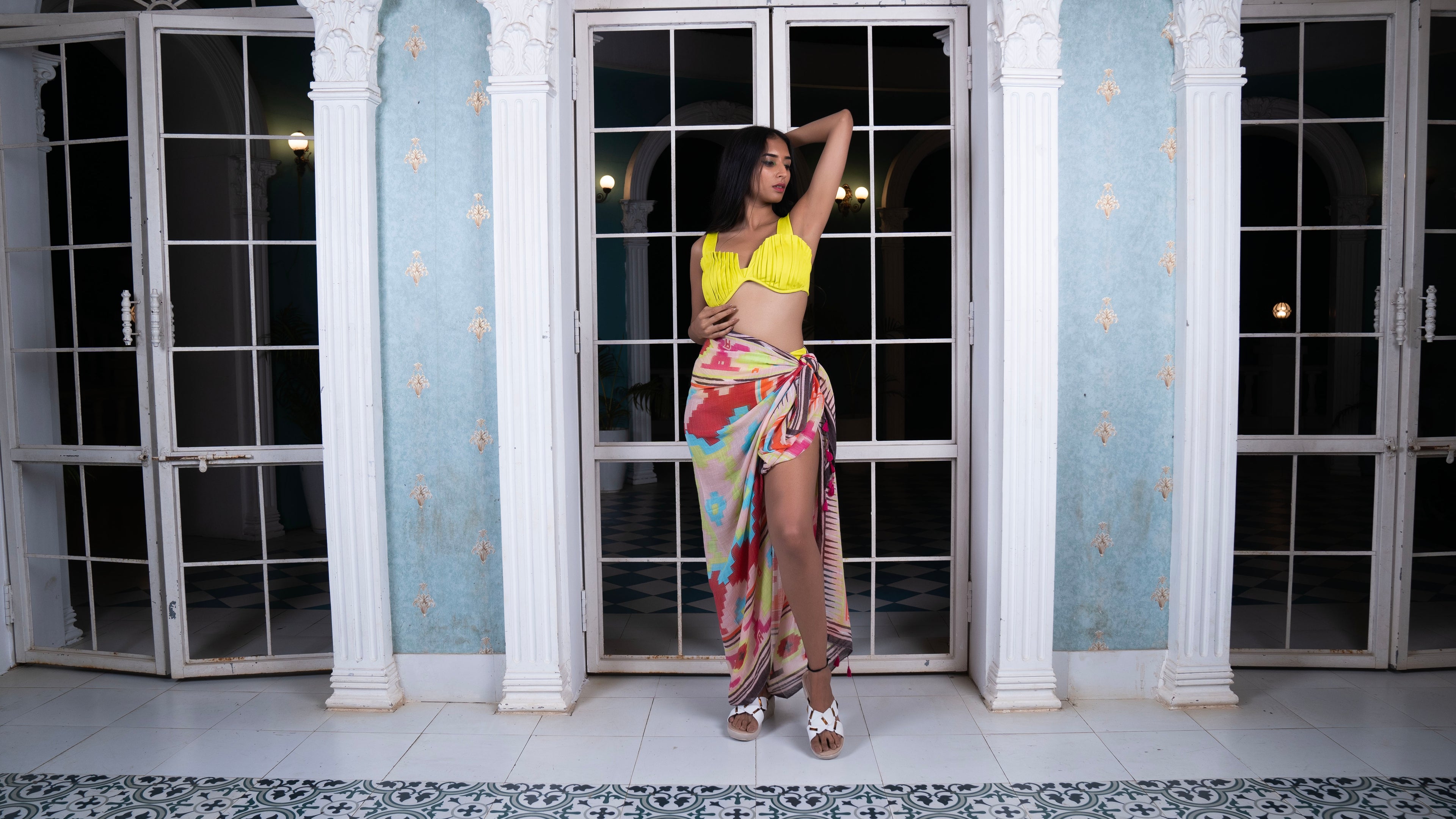 Noroke Modal Abstract Printed Sarong | Grocsy