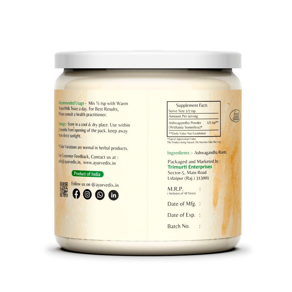 Ayurvedix Organic Ashwagandha Powder | Grocsy