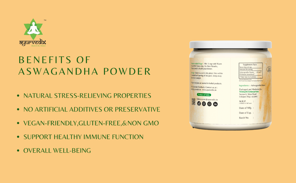 Ayurvedix Organic Ashwagandha Powder | Grocsy