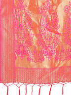 Shree Shyam Fashion Majestic Pink Silk Saree with Gold Zari & Floral Design - Perfect for Festive & Traditional Occasions | Grocsy