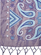 Shree Shyam Fashion Grace in Every Thread: Sky Blue Patola Linen Cotton Saree Woven with Cultural Elegance | Grocsy