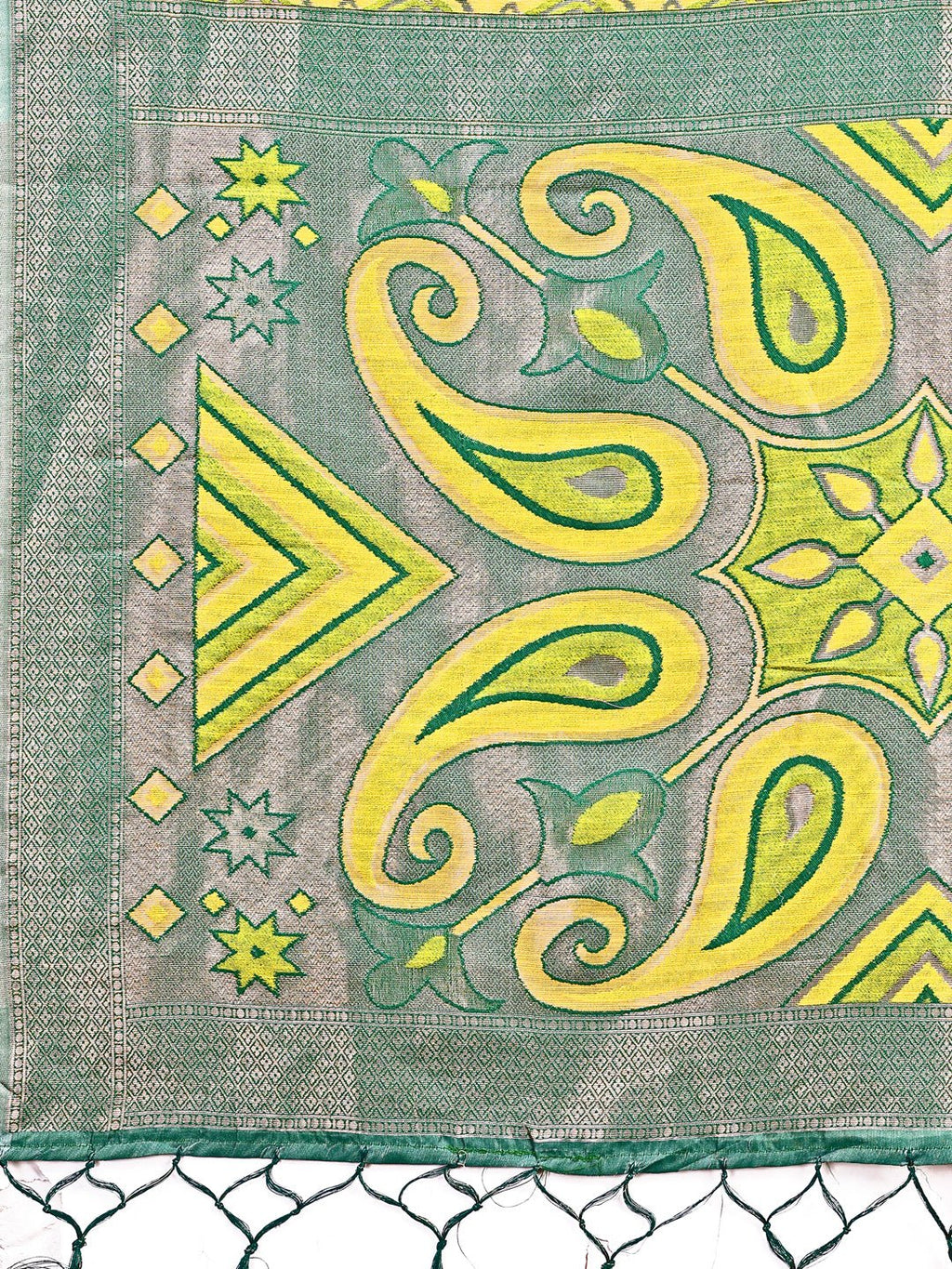 Shree Shyam Fashion Grace in Every Thread: Yellow Patola Linen Cotton Saree Woven with Cultural Elegance | Grocsy