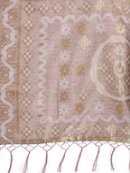 Shree Shyam Fashion Graceful Beige & Brown Linen Cotton Saree - Lightweight Elegance for Modern Women | Grocsy