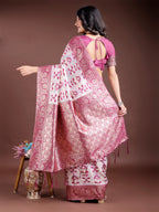 Shree Shyam Fashion Purple Linen Cotton Woven Zari Work Traditional Tassel Saree | Grocsy