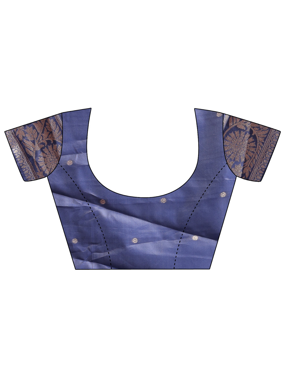 Shree Shyam Fashion Navy Blue Linen Cotton Woven Zari Work Traditional Tassel Saree | Grocsy