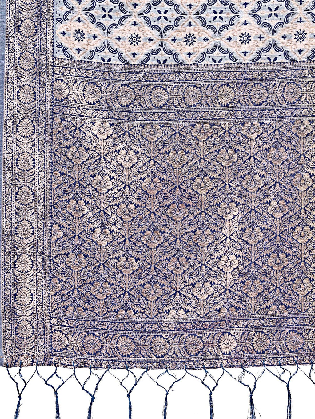 Shree Shyam Fashion Blue Linen Saree with Rich Woven Zari Work - Elegant Ethnic Saree for Festive & Office Wear | Grocsy