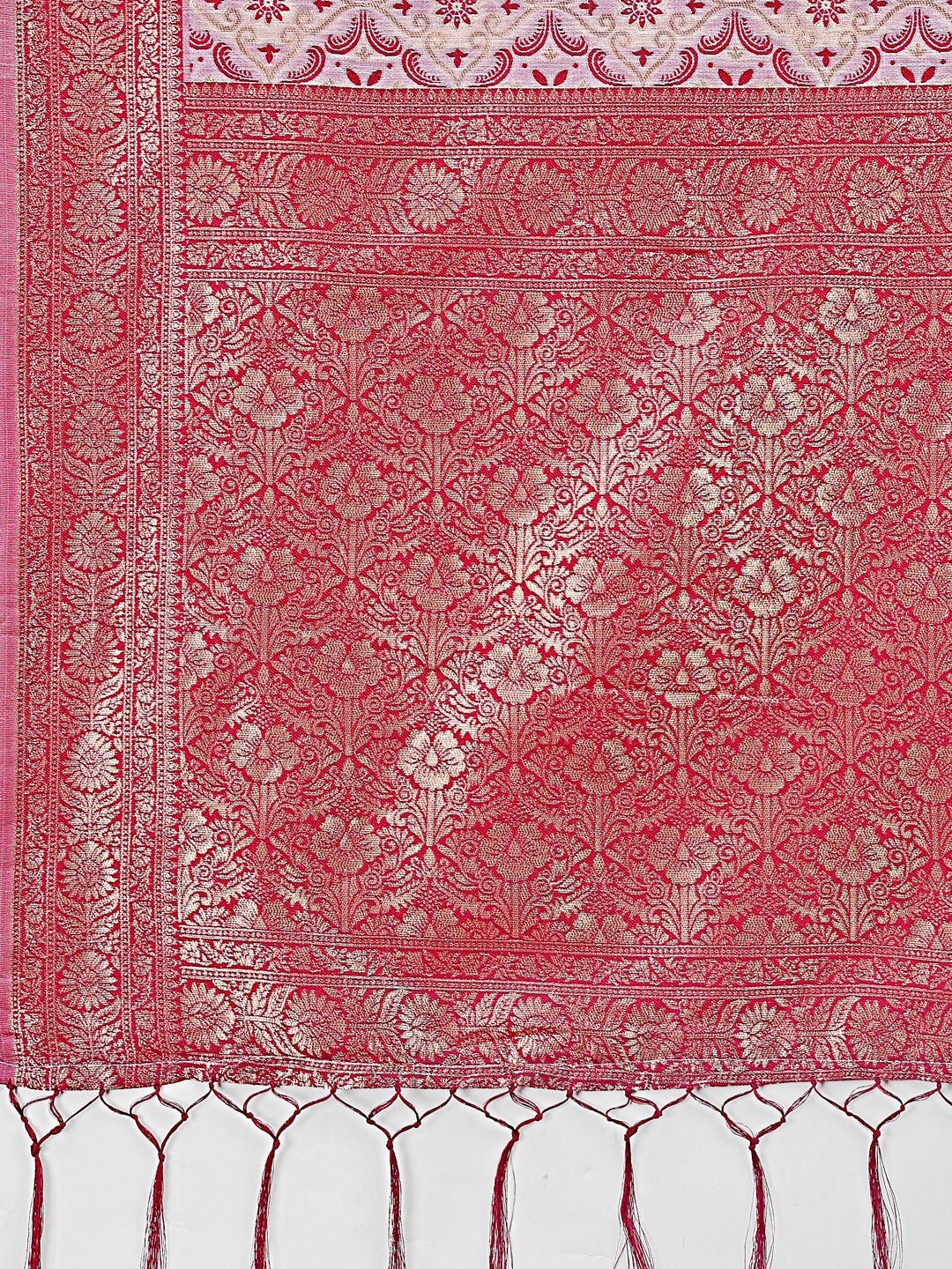 Shree Shyam Fashion Pink Linen Saree with Rich Woven Zari Work - Elegant Ethnic Saree for Festive & Office Wear | Grocsy