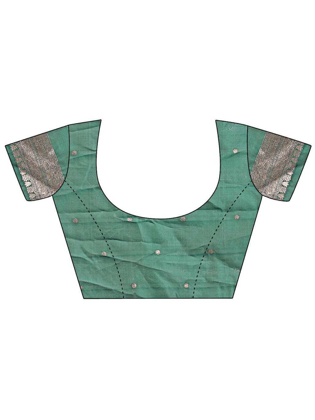 Shree Shyam Fashion Elegant Green & Cream Linen Saree with Geometric Design and Zari Border - Festive & Party Wear | Grocsy