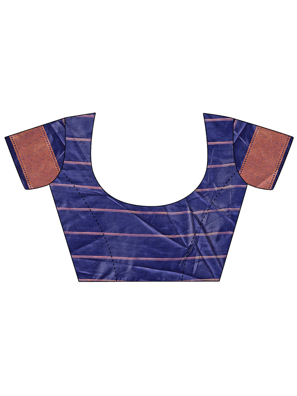 Shree Shyam Fashion Vibrant Copper & Navy Blue Banarasi Silk Saree with Colorful Pallu - Perfect Blend of Tradition and Festive Elegance | Grocsy