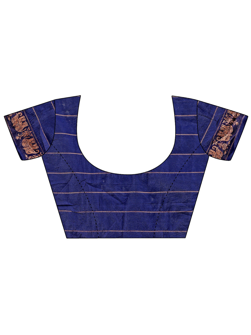 Shree Shyam Fashion Fiery Navy Blue Banarasi Silk Saree with Gold Zari and Colorful Pallu - Perfect for Bridal,Wedding & Festive Glamour | Grocsy