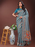 Shree Shyam Fashion Fiery Sea Green Banarasi Silk Saree with Gold Zari and Colorful Pallu - Perfect for Bridal,Wedding & Festive Glamour | Grocsy