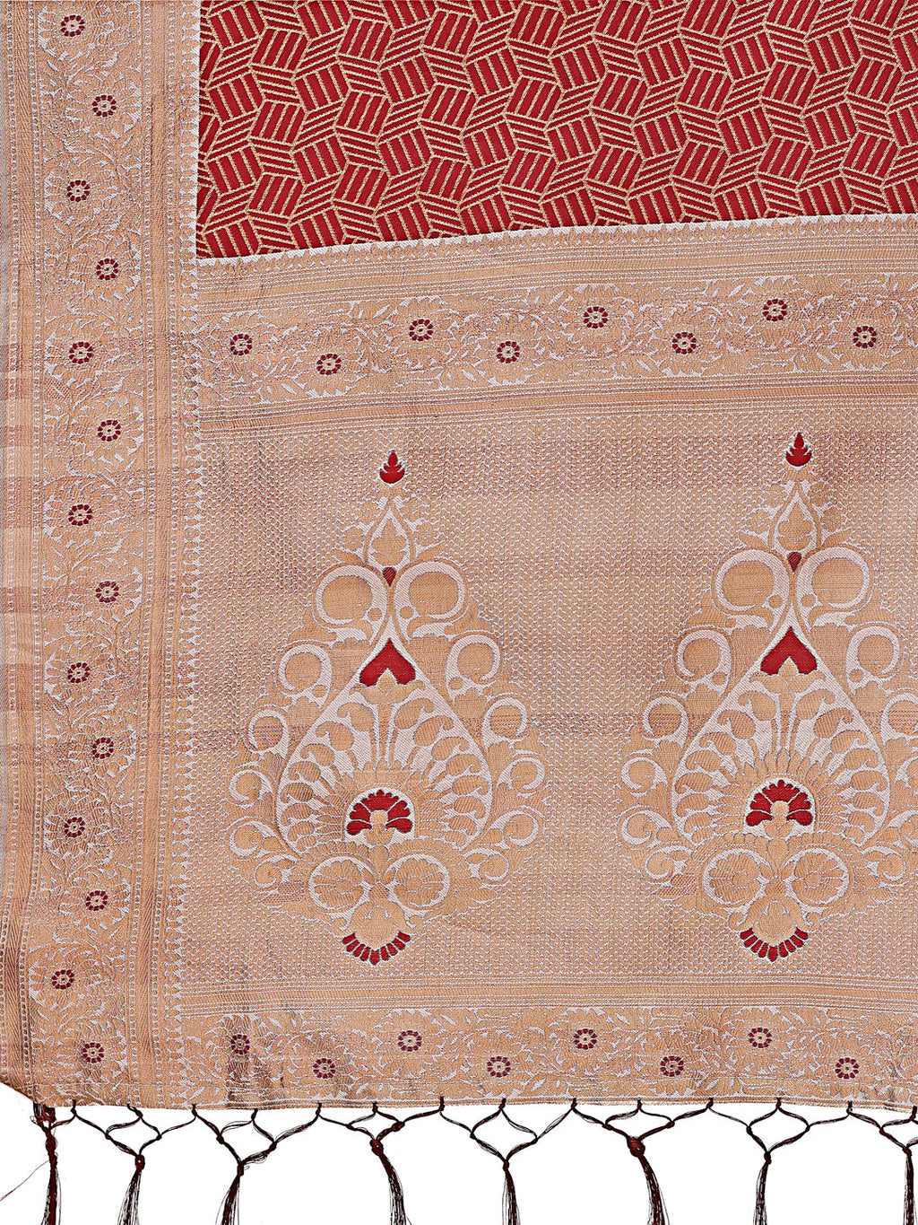 Shree Shyam Fashion Graceful Pink & Beige Lichi Silk Saree with Elegant Woven Pallu - Timeless Beauty for Every Occasion | Grocsy