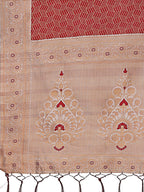 Shree Shyam Fashion Graceful Pink & Beige Lichi Silk Saree with Elegant Woven Pallu - Timeless Beauty for Every Occasion | Grocsy