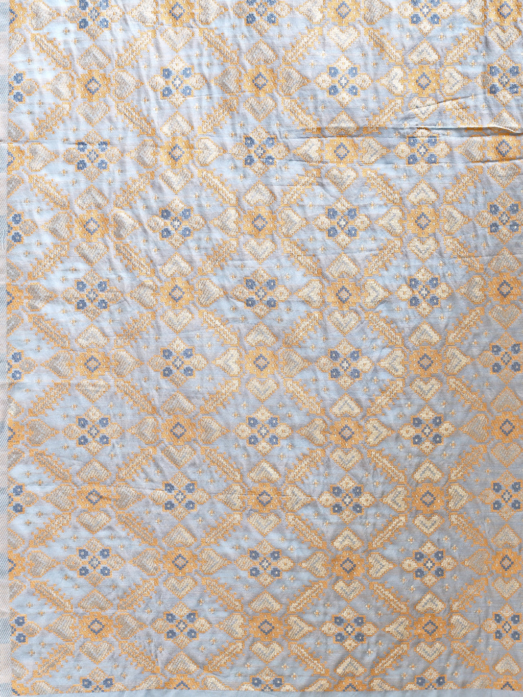 Shree Shyam Fashion Sky Blue Cotton Woven Zari Work Traditional Tassel Saree | Grocsy