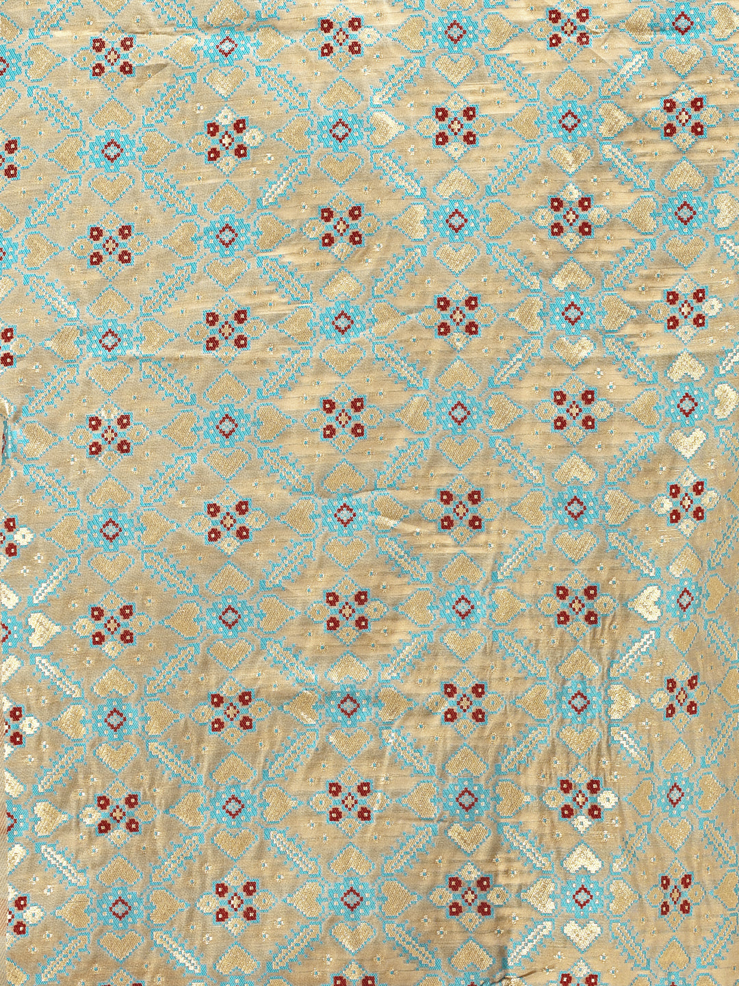 Shree Shyam Fashion Beige Cotton Woven Zari Work Traditional Tassel Saree | Grocsy