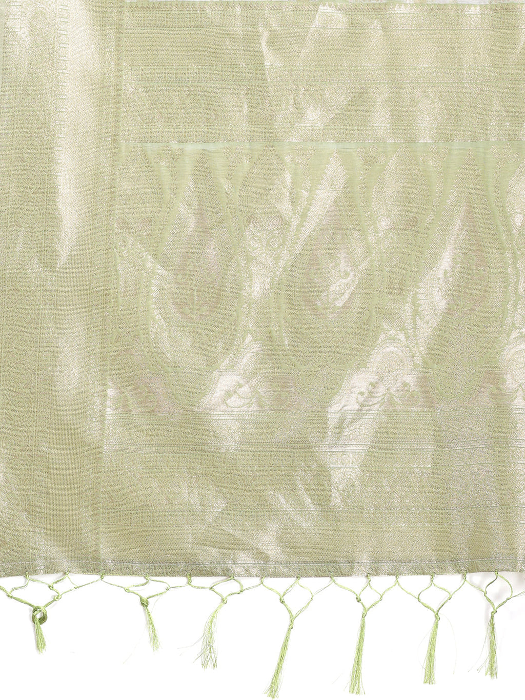 Shree Shyam Fashion Light Green Linen Cotton Saree - Elegant Simplicity for Everyday Grace | Grocsy