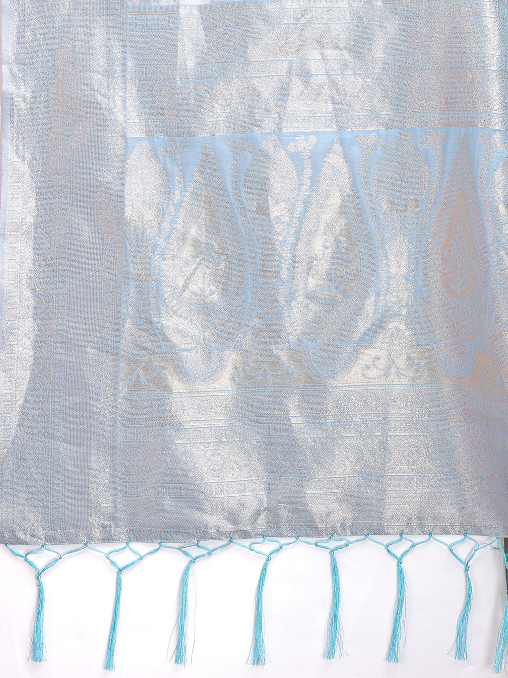 Shree Shyam Fashion Sky Blue Linen Cotton Saree - Elegant Simplicity for Everyday Grace | Grocsy