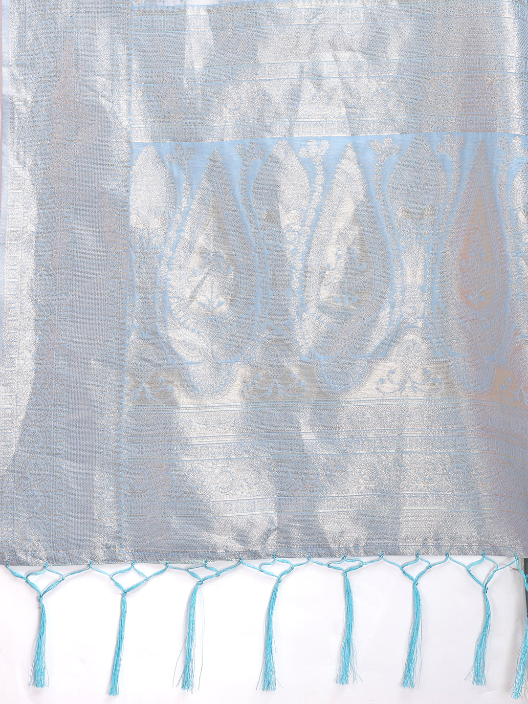 Shree Shyam Fashion Sky Blue Linen Cotton Saree - Elegant Simplicity for Everyday Grace | Grocsy