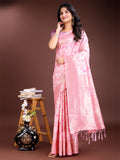 Shree Shyam Fashion Pink Linen Cotton Saree - Elegant Simplicity for Everyday Grace | Grocsy