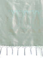 Shree Shyam Fashion Sea Green Linen Cotton Saree - Elegant Simplicity for Everyday Grace | Grocsy