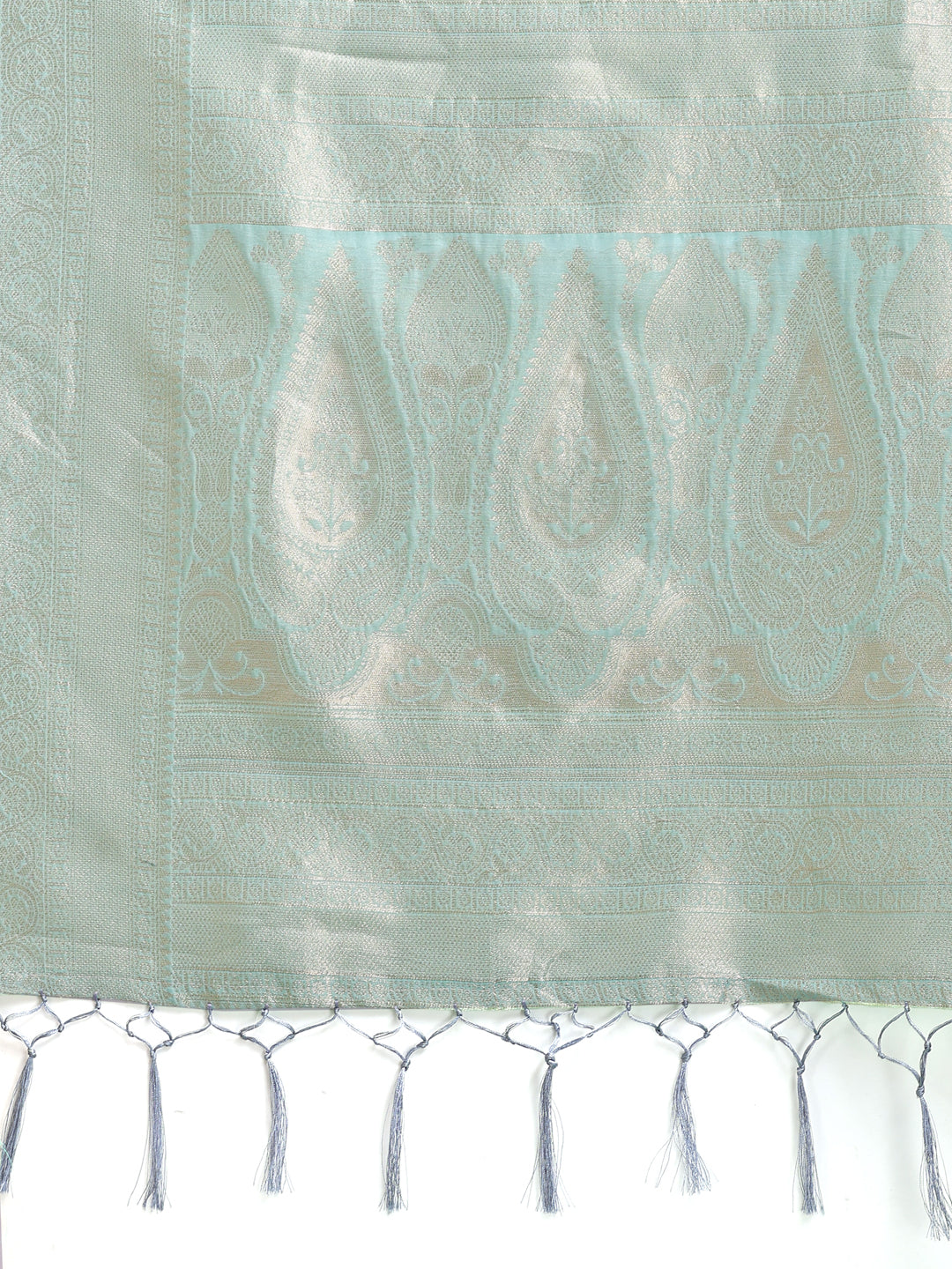 Shree Shyam Fashion Sea Green Linen Cotton Saree - Elegant Simplicity for Everyday Grace | Grocsy