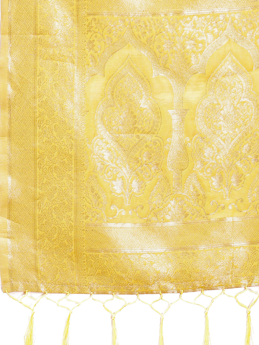 Shree Shyam Fashion Elegant Yellow Cotton Saree with Golden Zari Work - Graceful Comfort for Everyday & Festive Wear | Grocsy