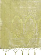 Shree Shyam Fashion Elegant Light Green Cotton Saree with Golden Zari Work - Graceful Comfort for Everyday & Festive Wear | Grocsy