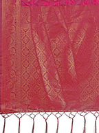Shree Shyam Fashion Majestic Magenta Banarasi Silk Saree with Golden Zari - Timeless Indian Ethnic Elegance for Weddings & Festive Occasions | Grocsy