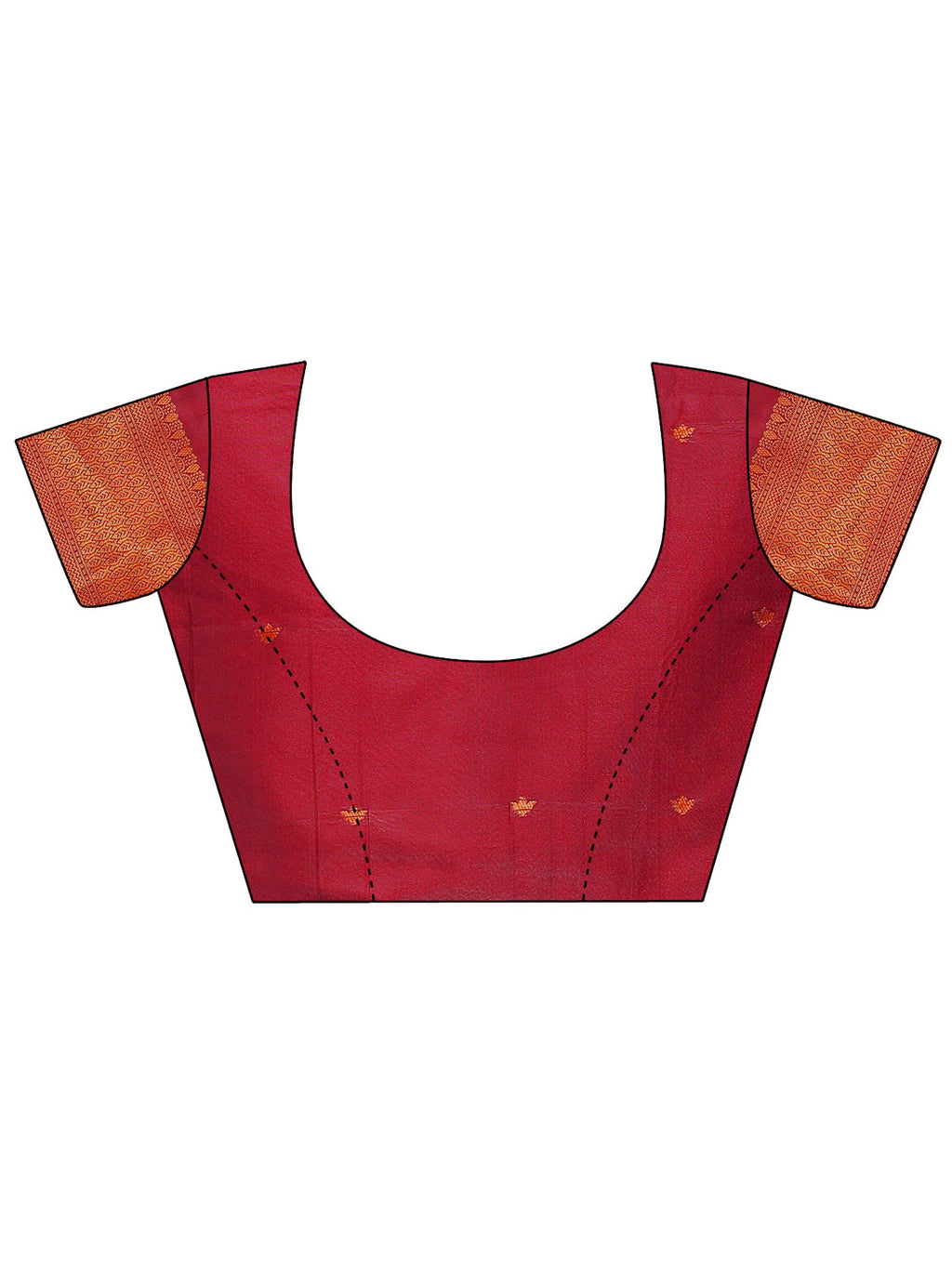 Shree Shyam Fashion Maroon Linen Cotton Saree with Golden Zari Leaf Woven Design & Rich Pallu - Festive Wear | Office Look | Soft Drape | Grocsy