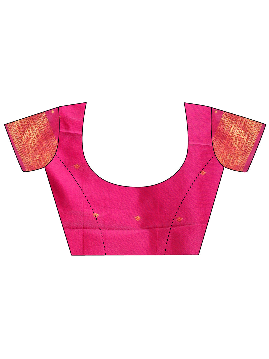 Shree Shyam Fashion Magenta Linen Cotton Saree with Golden Zari Leaf Woven Design & Rich Pallu - Festive Wear | Office Look | Soft Drape | Grocsy