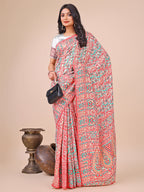 Shree Shyam Fashion Elegant White Jacquard Linen Cotton Saree with Traditional Multicolor Weave & Tassel Pallu - Festive & Casual Wear for Women | Grocsy