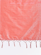 Shree Shyam Fashion Peach Linen Cotton Woven Zari Work Traditional Tassel Saree | Grocsy