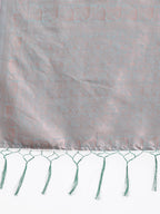 Shree Shyam Fashion Sea Green Linen Cotton Woven Zari Work Traditional Tassel Saree | Grocsy