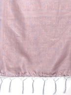 Shree Shyam Fashion Grey Linen Cotton Woven Zari Work Traditional Tassel Saree | Grocsy