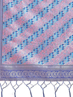 Shree Shyam Fashion Radiant Sky Blue Silk Saree with Pink & Blue Floral Pattern - Perfect for Weddings & Festive Glamour | Grocsy