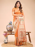 Shree Shyam Fashion Grace in Every Thread - Mustard & Beige Linen Cotton Saree with Royal Paisley Charm | Grocsy
