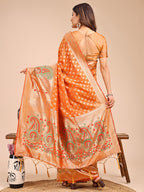 Shree Shyam Fashion Grace in Every Thread - Mustard & Beige Linen Cotton Saree with Royal Paisley Charm | Grocsy
