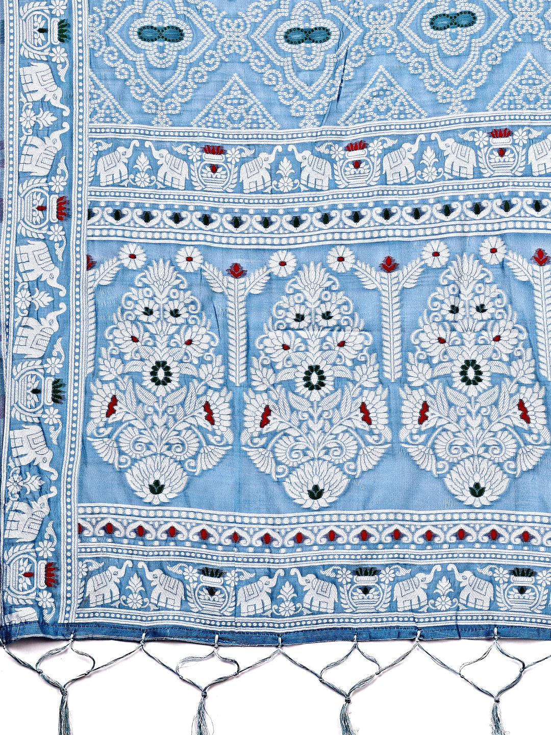Shree Shyam Fashion Graceful Sky Blue Printed Saree - A Symphony of Culture and Feminine Charm | Grocsy