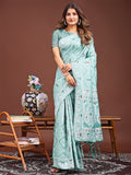 Shree Shyam Fashion Graceful Sea Green Printed Saree - A Symphony of Culture and Feminine Charm | Grocsy