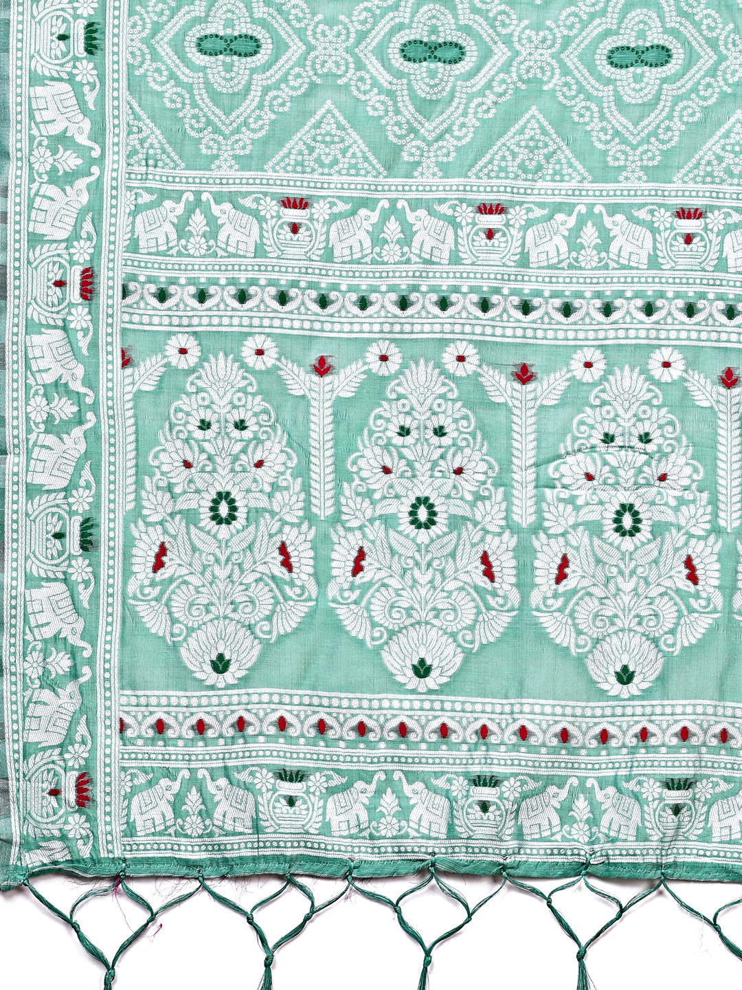 Shree Shyam Fashion Graceful Sea Green Printed Saree - A Symphony of Culture and Feminine Charm | Grocsy