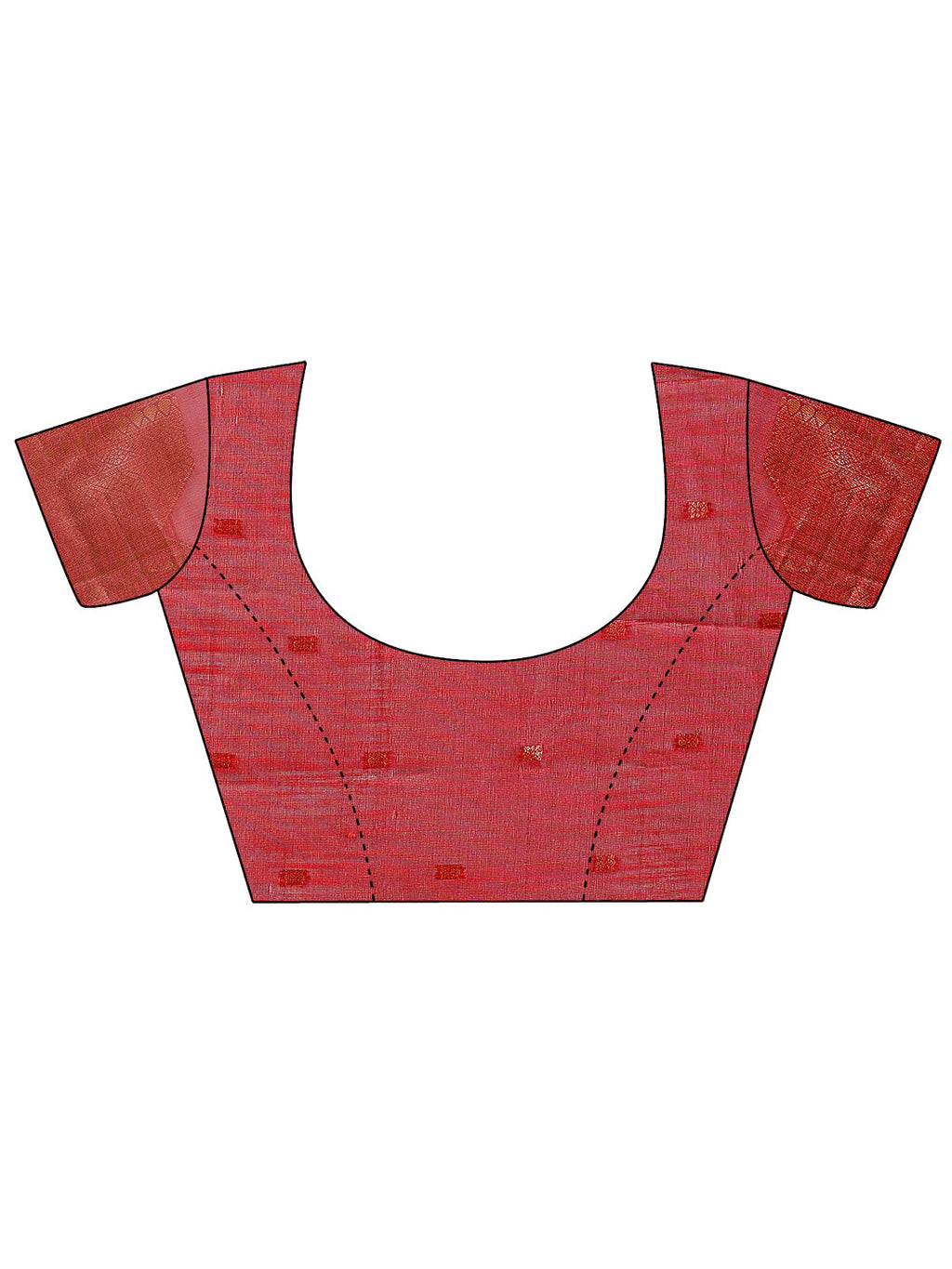 Shree Shyam Fashion Red Linen Cotton Saree with Woven Geometric Zari Motifs - Elegant Festive Wear for Women | Grocsy