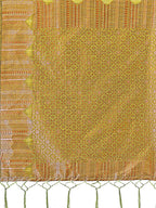 Shree Shyam Fashion Mustard Linen Cotton Saree with Woven Geometric Zari Motifs - Elegant Festive Wear for Women | Grocsy